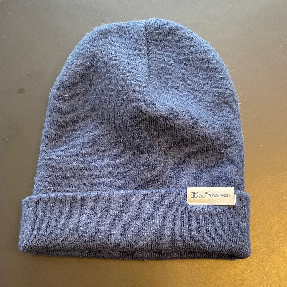 Ben Sherman Kids Navy Blue Folded Cuff Beanie